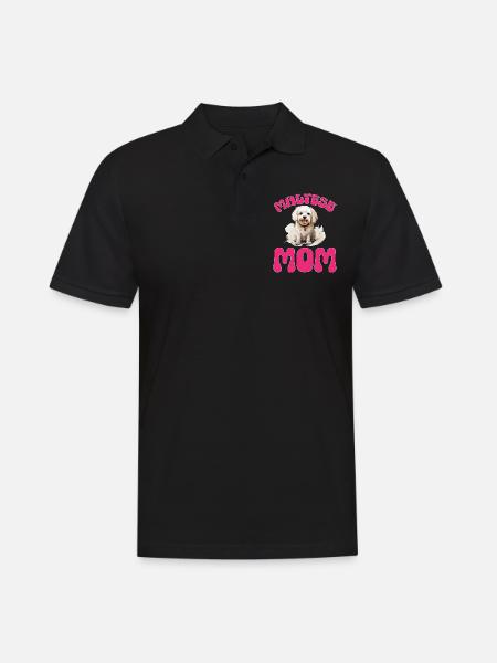 Chien maltais de race animal de compagnie Maman maltaise - Polo Homme - noir