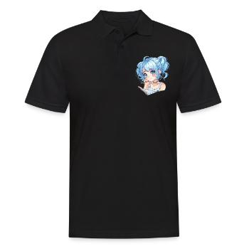 Anime and Sketching Anime Girl Sketching Otaku - Men's Polo Shirt - black - Front - Kai (181cm)