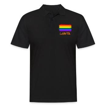 Gay Pride, schwul, LGBT, Regenbogen, Geschenk - Männer Poloshirt - Schwarz - Vorne - Kai (181cm)