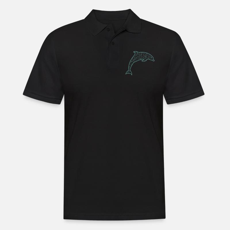 Delfin - Männer Poloshirt - Schwarz