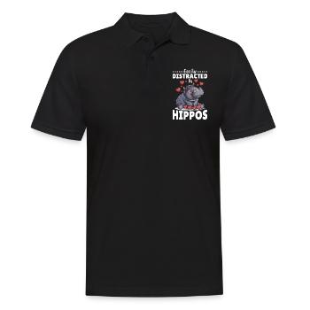 Hippopotame hippopotame animal facilement distrait par - Polo Homme - noir - Devant - Kai (181cm)