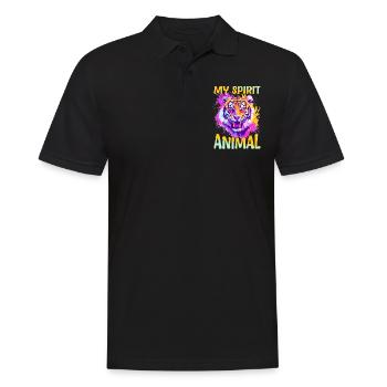 Drôle de tigre animal, mon animal spirituel - Polo Homme - noir - Devant - Kai (181cm)