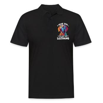 Weimaraner Dog I hear you… I´m just not Listening - Männer Poloshirt - Schwarz - Vorne - Kai (181cm)
