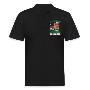 Sloth Llama Christmas Fa-la-la-llama - Männer Poloshirt - Schwarz - Vorne - Kai (181cm)