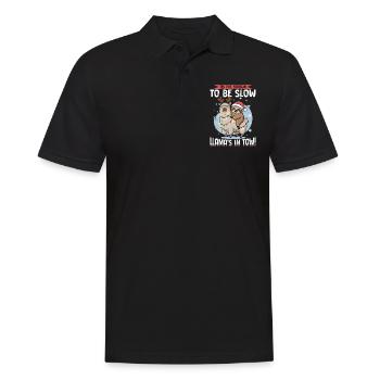 Sloth Llama Christmas Tis the season to be slow - Männer Poloshirt - Schwarz - Vorne - Kai (181cm)
