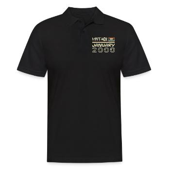 Vintage January 2000 - Birthday January 2000 - Men's Polo Shirt - black - Front - Kai (181cm)