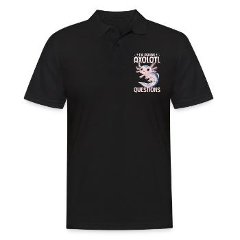 Mignon axolotl Je pose des questions sur axolotl - Polo Homme - noir - Devant - Kai (181cm)