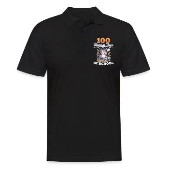 Cute Unicorn Rainbow 100 Days of School - Männer Poloshirt - Schwarz - Vorne - Kai (181cm)