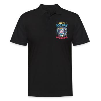 Cute Unicorn Rainbow 100 Days of School - Männer Poloshirt - Schwarz - Vorne - Kai (181cm)