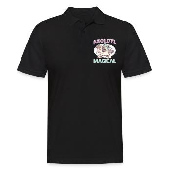 Cute Axolotl Unicorn Axolotl Magical - Männer Poloshirt - Schwarz - Vorne - Kai (181cm)