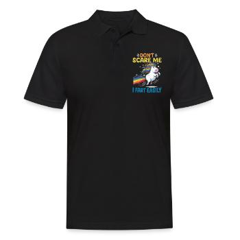 Mignons arcs-en-ciel de licorne qui pètent - Polo Homme - noir - Devant - Kai (181cm)