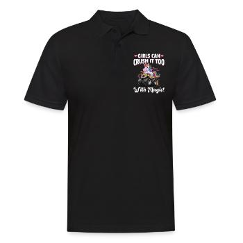 Cute Monster Truck Unicorn Rainbows - Männer Poloshirt - Schwarz - Vorne - Kai (181cm)