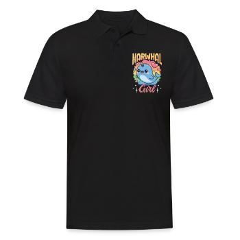 Narwhal Chibi Kawaii - Männer Poloshirt - Schwarz - Vorne - Kai (181cm)