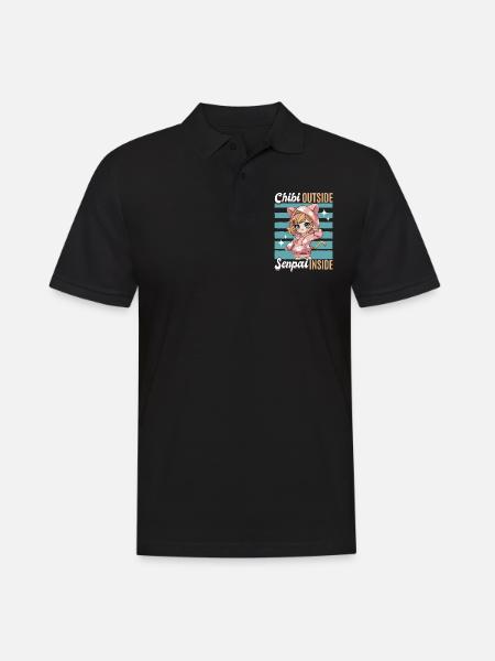 Anime Chibi Kawaii - Men's Polo Shirt - black