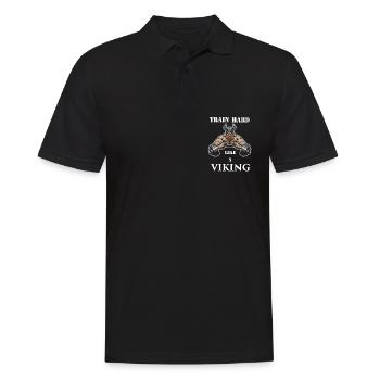 Body Building - Train hard like a Viking - Männer Poloshirt - Schwarz - Vorne - Kai (181cm)