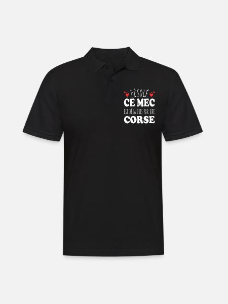 Mec Avec Corse Cadeau Couple Saint Valentin - Polo Homme - noir