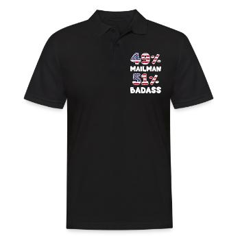 Post Briefzusteller Pakete - Männer Poloshirt - Schwarz - Vorne - Kai (181cm)