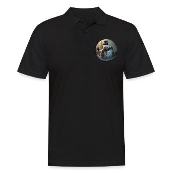 Schneemann - Männer Poloshirt - Schwarz - Vorne - Kai (181cm)