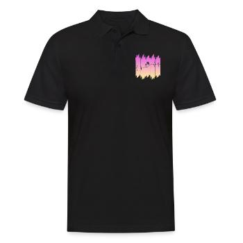 Downhill Biken - Männer Poloshirt - Schwarz - Vorne - Kai (181cm)