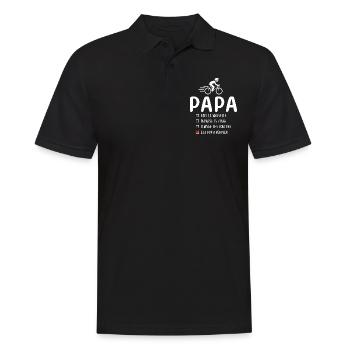 Père Cycliste Cyclisme Humour Vélo Papa Cycliste - Polo Homme - noir - Devant - Kai (181cm)