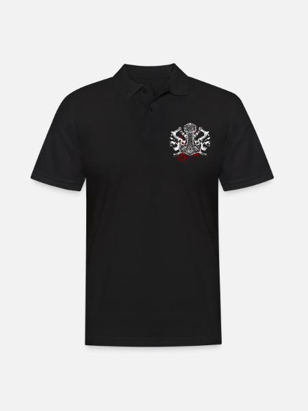 Mjölnir, Thorshammer, Totenköpfe, Wikinger - Männer Poloshirt - Schwarz