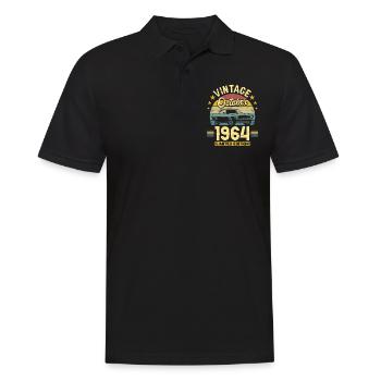 Oktober 1964 Auto zum 60-jährigen Jubiläum - Männer Poloshirt - Schwarz - Vorne - Kai (181cm)