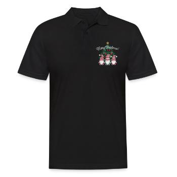 Adorable et Enchanté Gnome Noël - Polo Homme - noir - Devant - Kai (181cm)