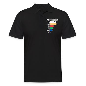 Schachspieler Humor Schach - Männer Poloshirt - Schwarz - Vorne - Kai (181cm)