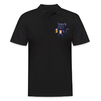 Bière Panther Pixel - Polo Homme - noir - Devant - Kai (181cm)