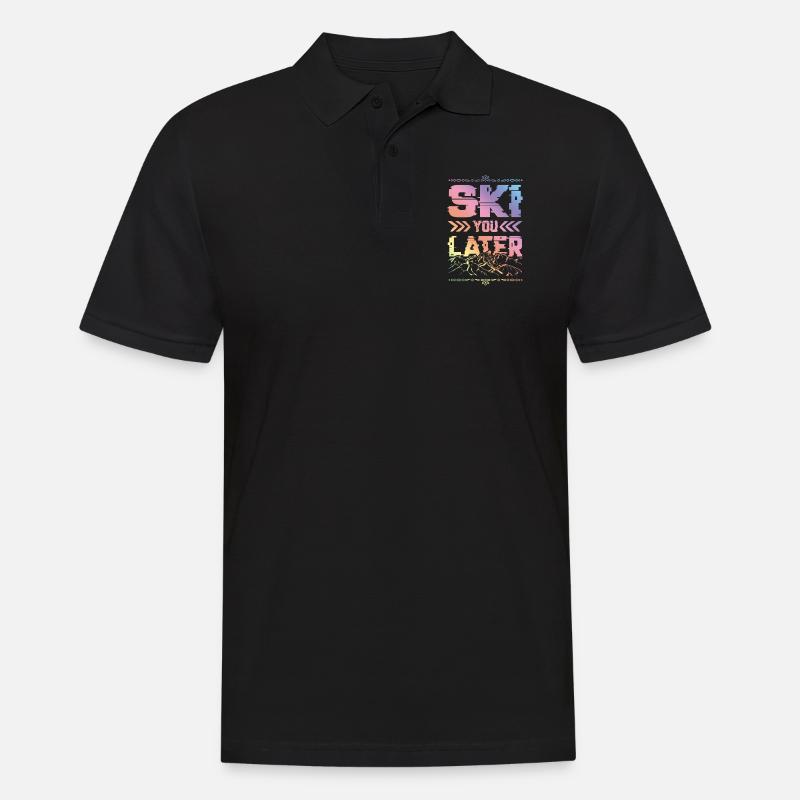 ski skiing - Männer Poloshirt - Schwarz