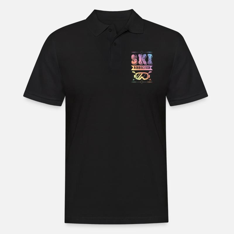 Ski Addicted - Männer Poloshirt - Schwarz