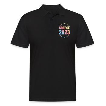 Greece 2023 - Männer Poloshirt - Schwarz - Vorne - Kai (181cm)