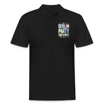 Berlin Party Vibes - Männer Poloshirt - Schwarz - Vorne - Kai (181cm)