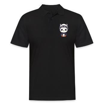 Cat Winter Comic - Men's Polo Shirt - black - Front - Kai (181cm)