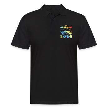 Après-ski 2024 Vacances au ski colorées - Polo Homme - noir - Devant - Kai (181cm)