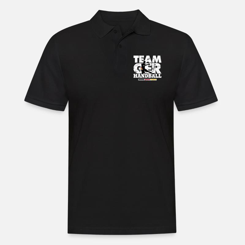 HANDBALL EM TEAM GERMANY - Männer Poloshirt - Schwarz