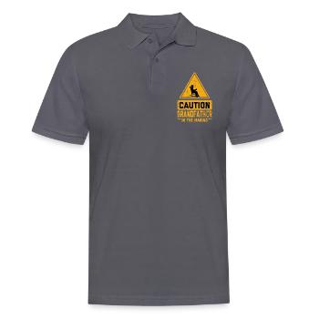 CAUTION Grandfather In The Making - Men's Polo Shirt - charcoal grey - Front - Nico (186cm)