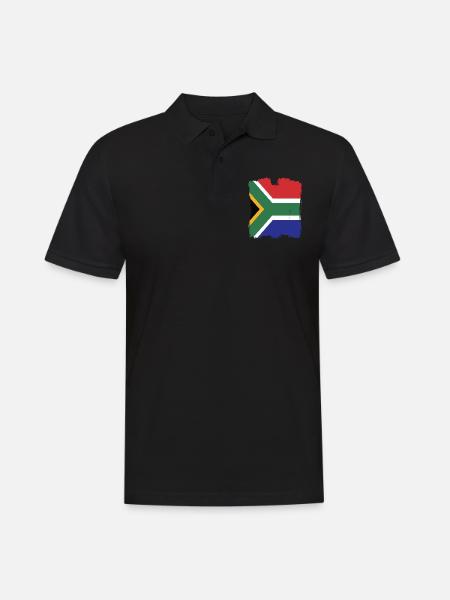 South Africa Flag - Men's Polo Shirt - black