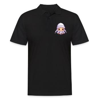 Octopus Bande dessinée de poulpe d’hiver - Polo Homme - noir - Devant - Kai (181cm)