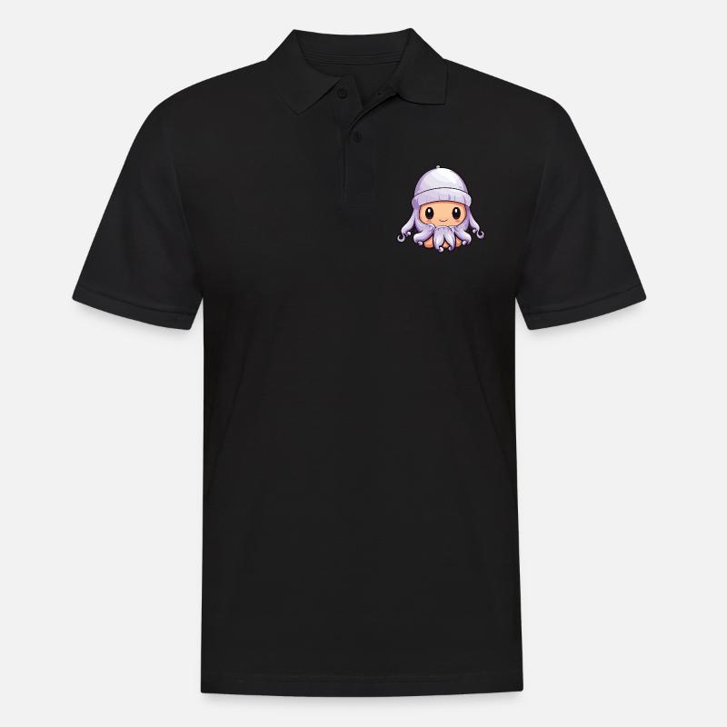 Octopus Winter Octopus Comic - Men's Polo Shirt - black