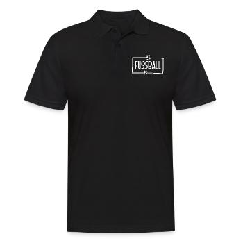 Fussball Papa weiß - Männer Poloshirt - Schwarz - Vorne - Kai (181cm)