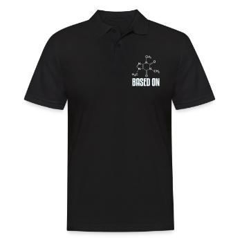 Basé sur le cadeau de molécule de caféine - Polo Homme - noir - Devant - Kai (181cm)