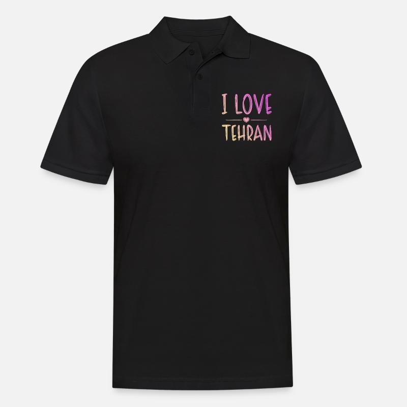 I Love Tehran - Männer Poloshirt - Schwarz