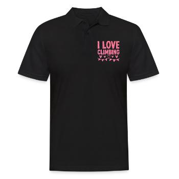Ich liebe Klettern - Männer Poloshirt - Schwarz - Vorne - Kai (181cm)