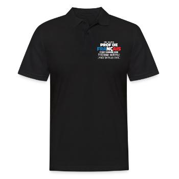 Je Suis Prof De Français Cadeau Prof - Polo Homme - noir - Devant - Kai (181cm)