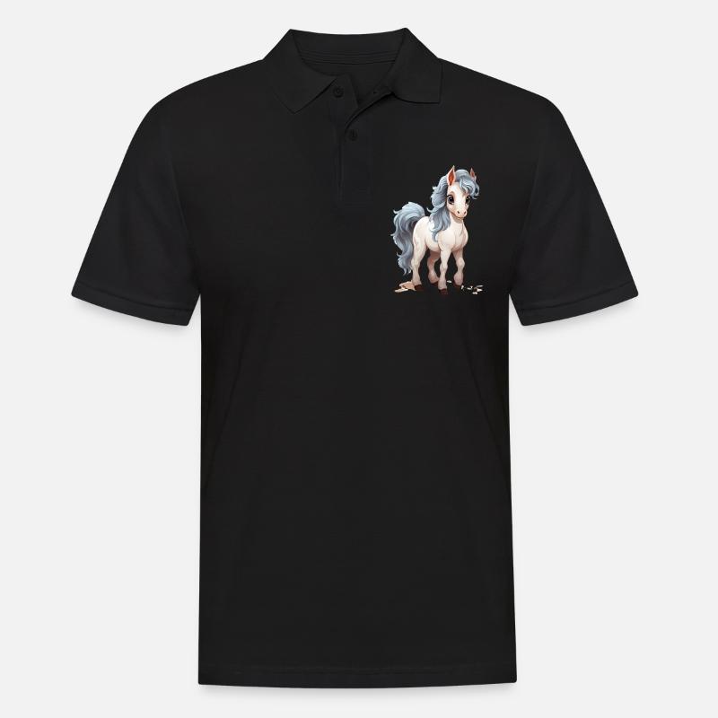 Bébé cheval mignon - Polo Homme - noir