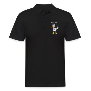 Plattdeutsche Möwe Moin Spruch Nordsee Liebhaber - Männer Poloshirt - Schwarz - Vorne - Kai (181cm)
