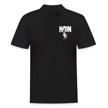 Plattdeutsche Möwe Moin Spruch Nordsee Liebhaber - Männer Poloshirt - Schwarz - Vorne - Kai (181cm)