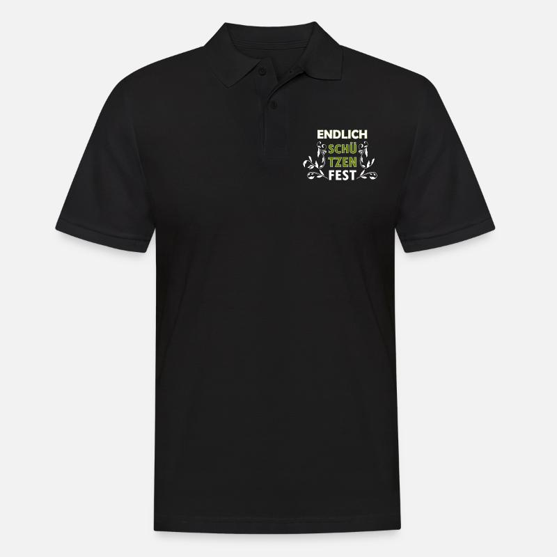 Endlich Schützenfest - Männer Poloshirt - Schwarz