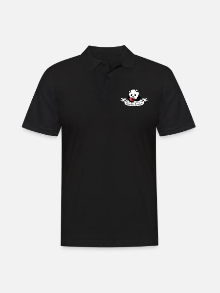 i love panda - Men's Polo Shirt - black